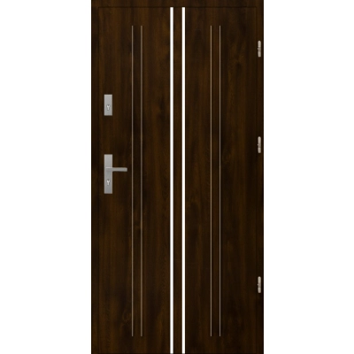 Drzwi T49 A7 INOX Ciemny Orzech 72 mm